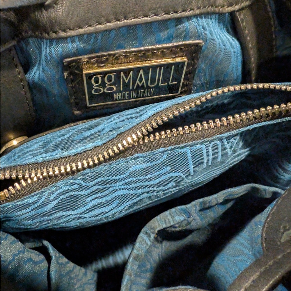 Black Python Leather Shoulder Bag With 18k Gold C… - image 2